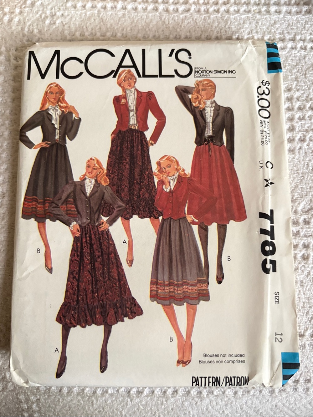 Vintage McCall’s Pattern 7785 for Misses’ Jacket and Skirt